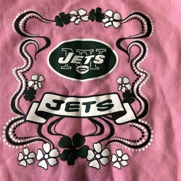 NFL Jets Baby Girls Pink Team Bodysuit Size 0-3 M Floral Design Snap Closures - Picture 3 of 4